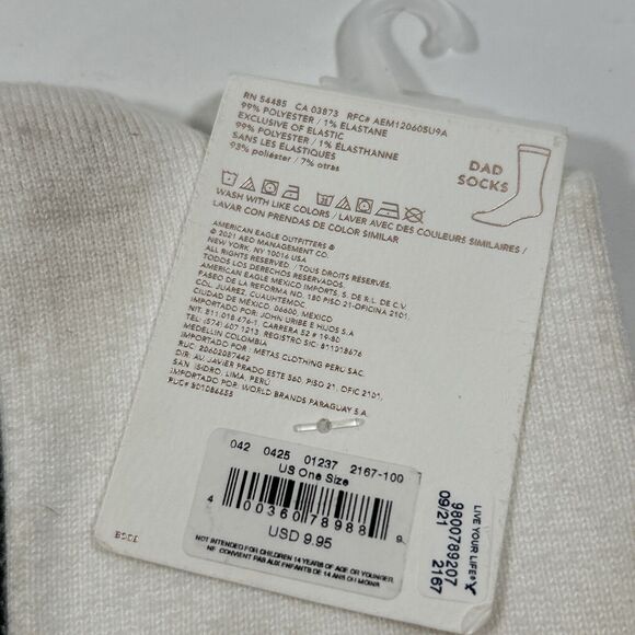 NEW American Eagle 2 Pairs Dad Socks-One Size- Green Tree+Santa Christmas Winter - Picture 7 of 10